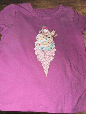 Cat & Jack Pink Ice Cream Cone Graphic Tee